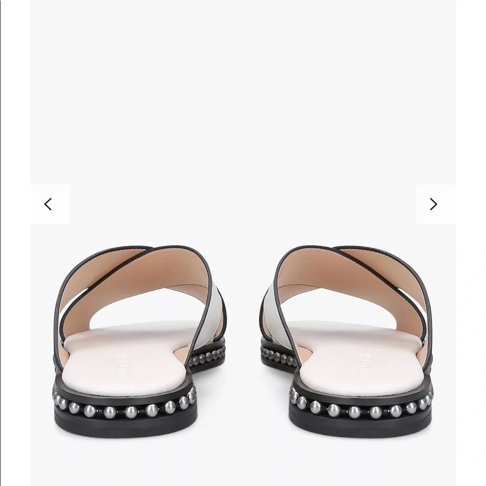 Coach Hayley Bead Cross Over Slider Sandals, Natural Putty - Picture 4 of 5